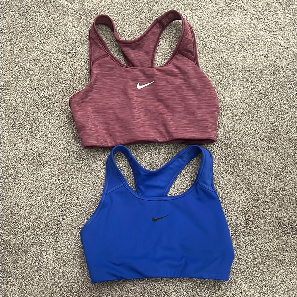 Nike Sports Bra Pack in Burgundy and Royal Blue size medium